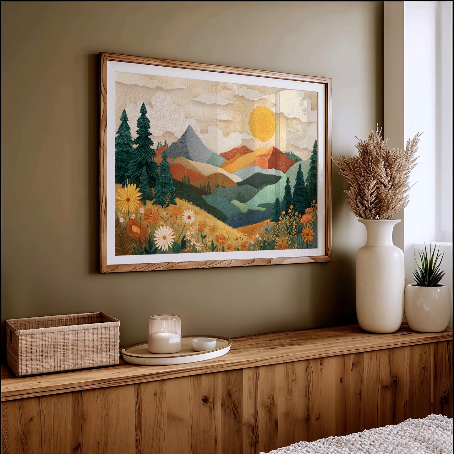 Daisies Catch Mountain Morning Light