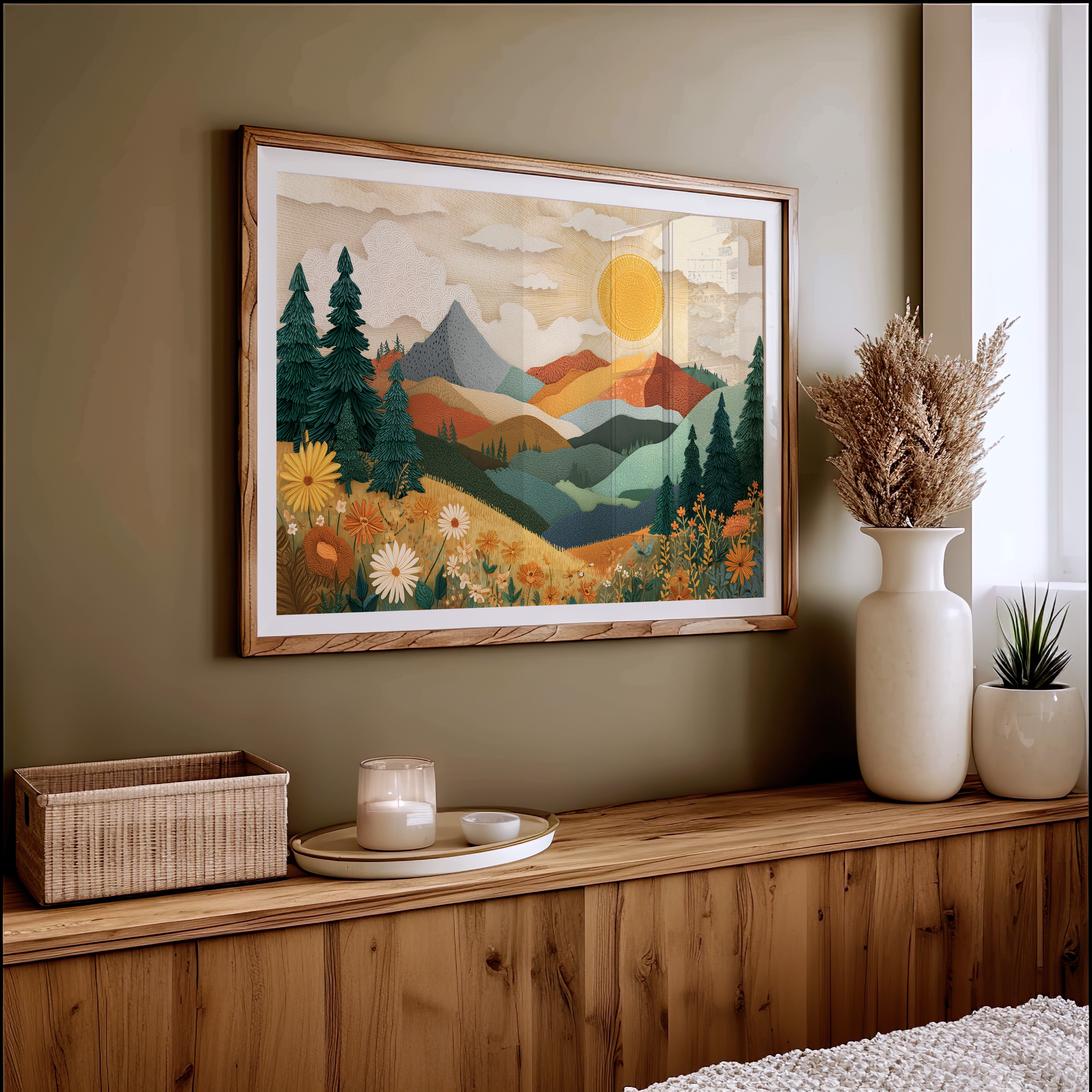 Daisies Catch Mountain Morning Light