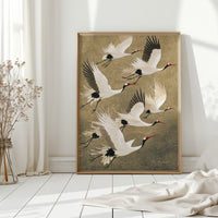 Elegant Japanese Crane Wall Art – Traditional Nature-Inspired Print