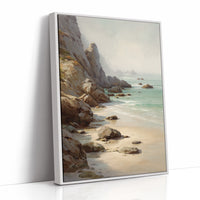 Coastal Whispers Against Rugged Stone