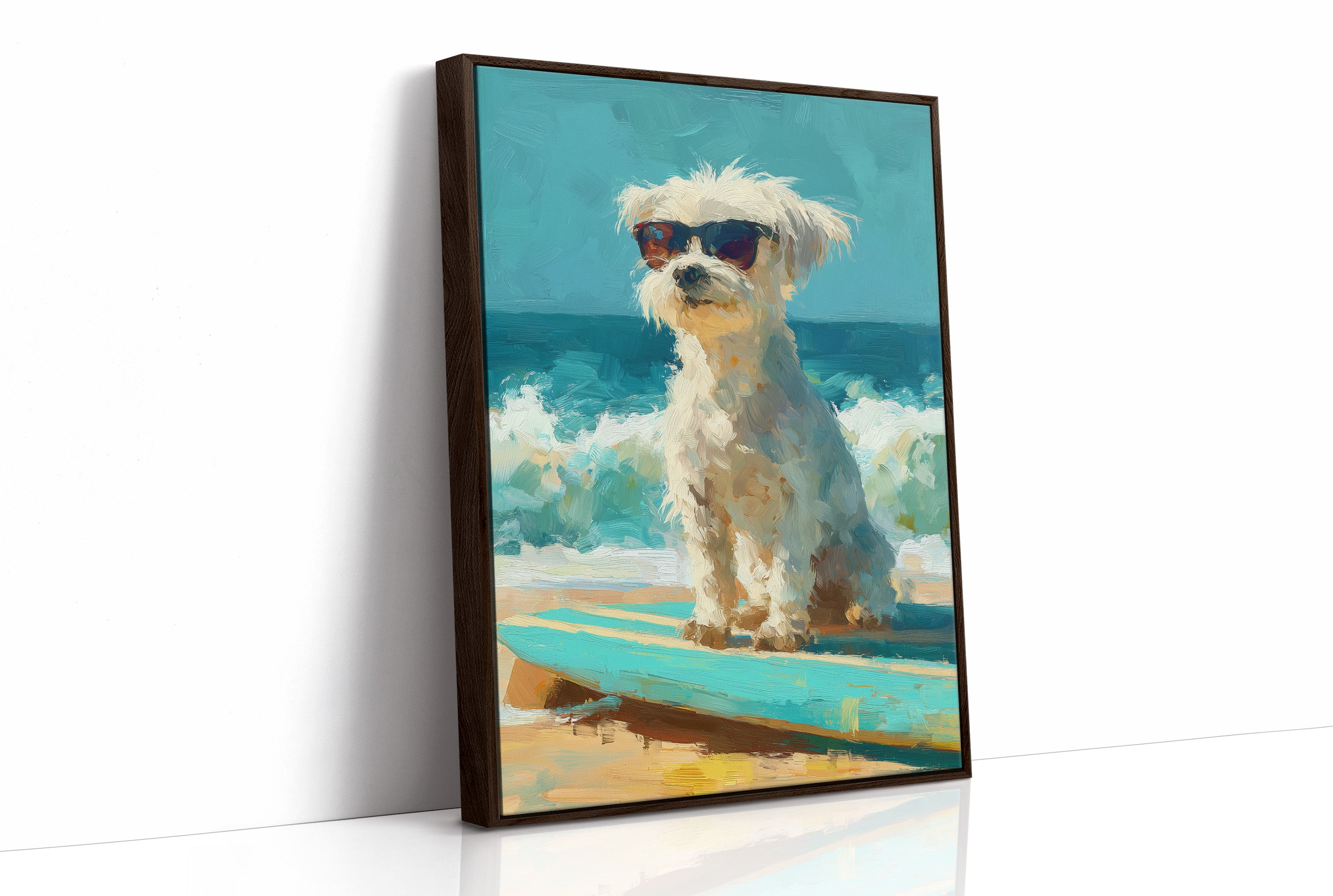 Beach Day Cool: Pup on a Surfboard