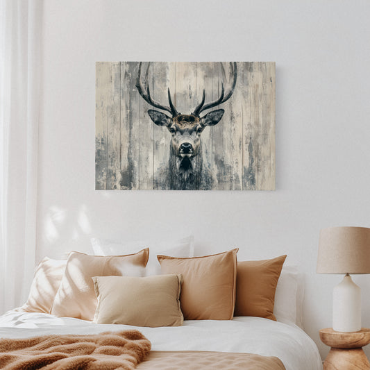 Noble Stag Against Winter Wood