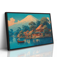 Morning Light Bathes Mount Fuji's Village