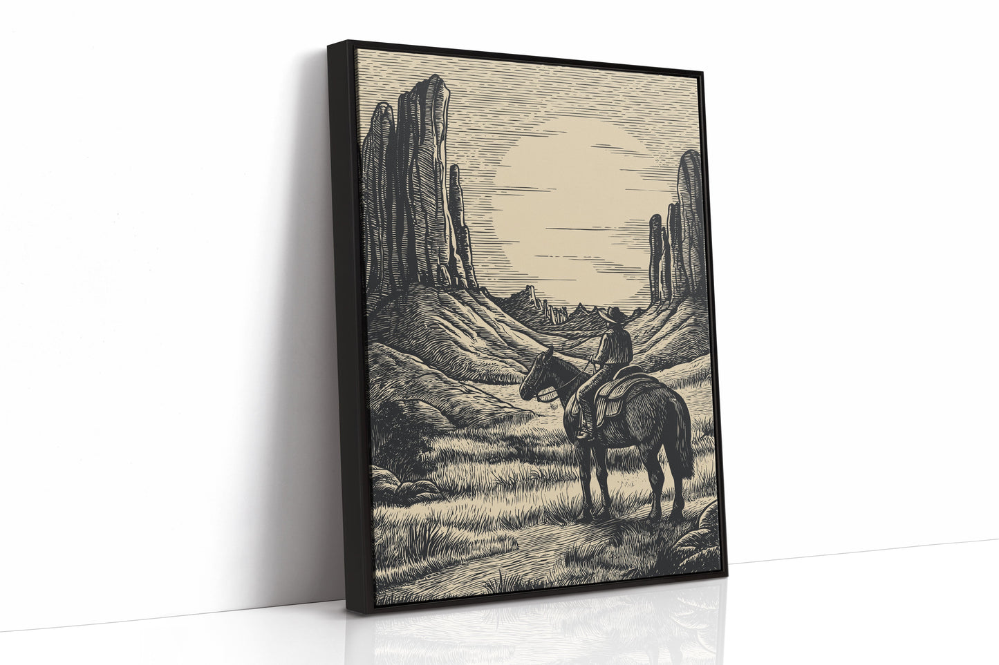 Lone Rider Faces Monument Dawn