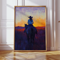 Cowgirl at Sunset Ride