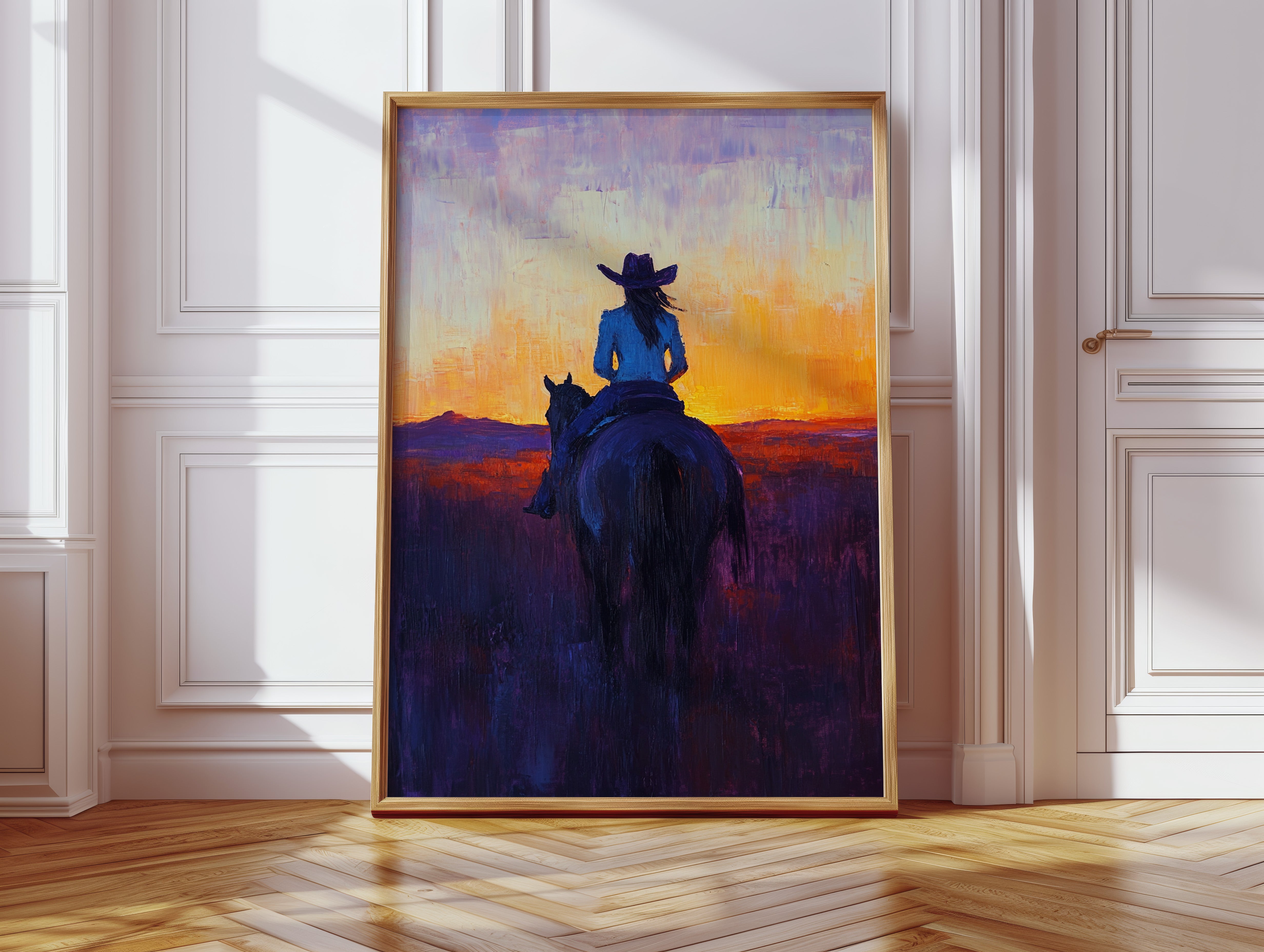 Cowgirl at Sunset Ride