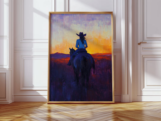 Cowgirl at Sunset Ride