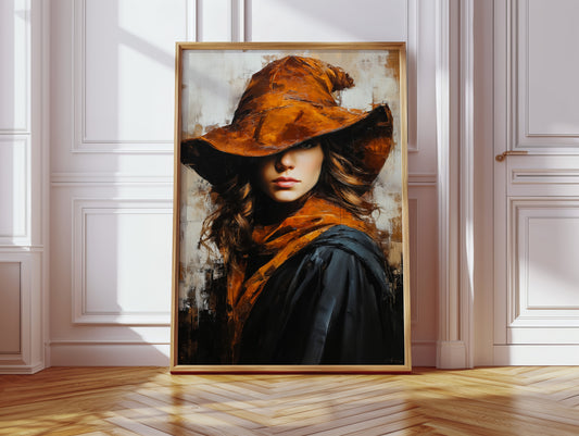 Mystical Woman in Orange Hat