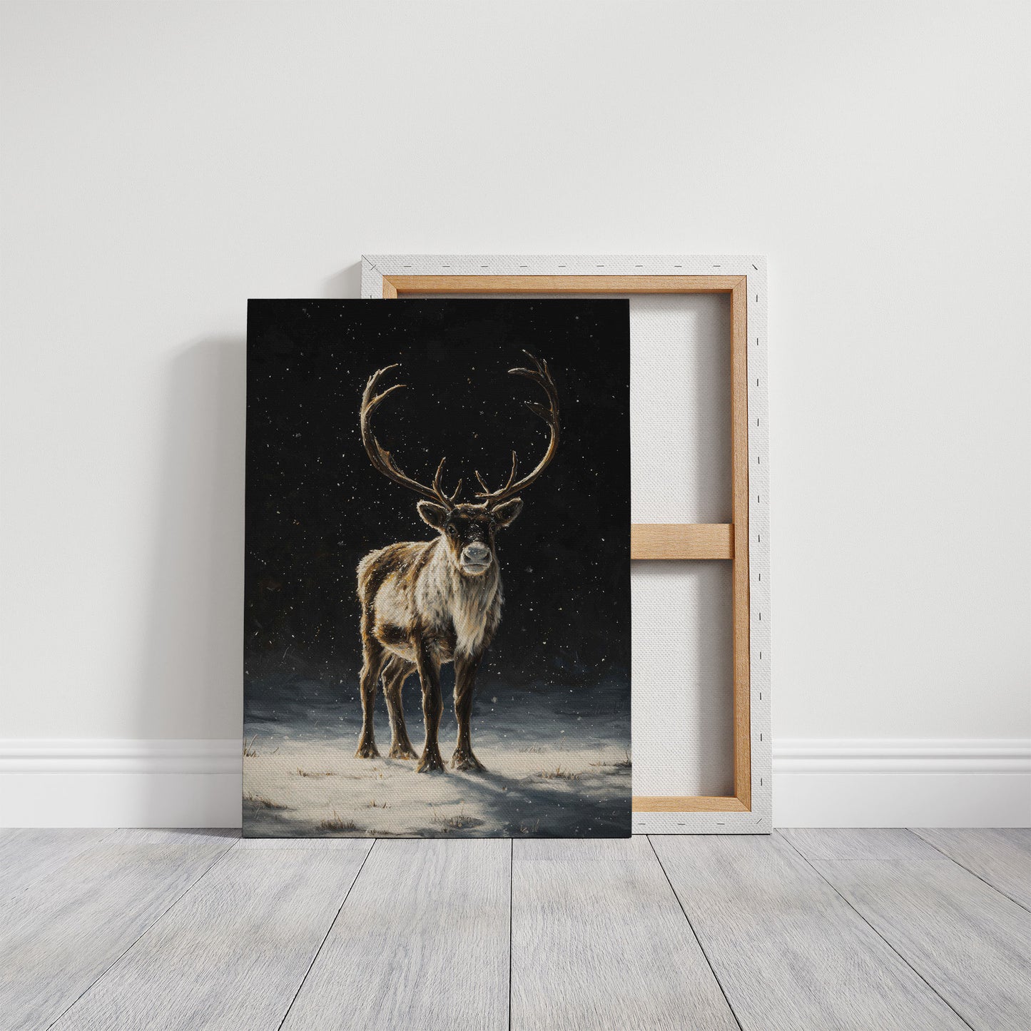 Reindeer Dreams Under Starlit Snow