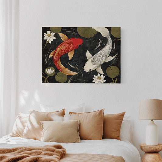 Koi Dance Among Midnight Lotuses