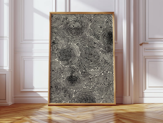 Cascading Circular Patterns in Monochrome