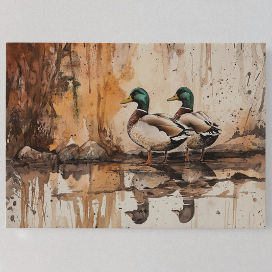 Autumn Pond Companions Stand Watch