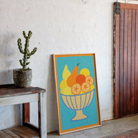 Sunny Fruit Bowl on Blue