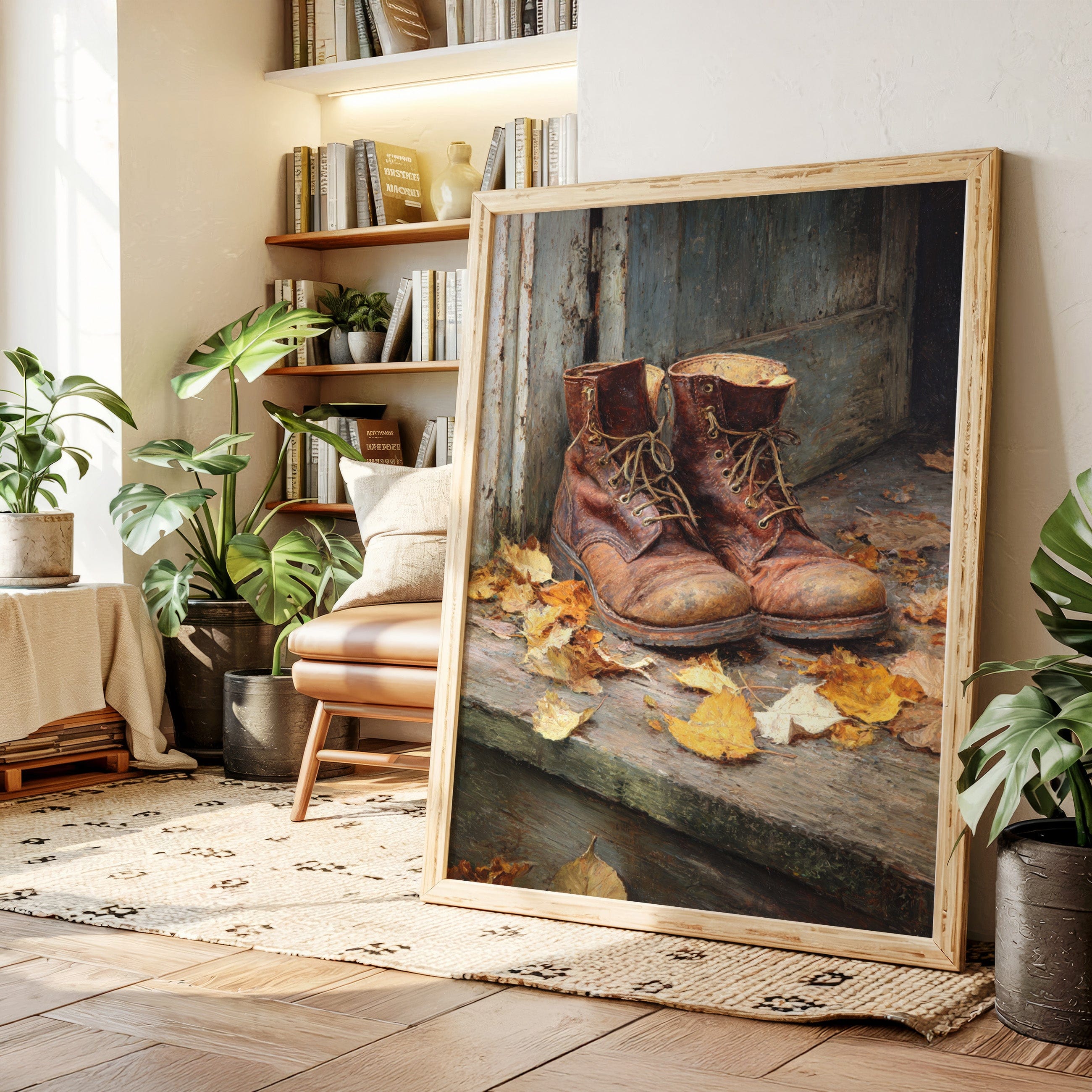 Autumn Leaves Meet Weathered Leather