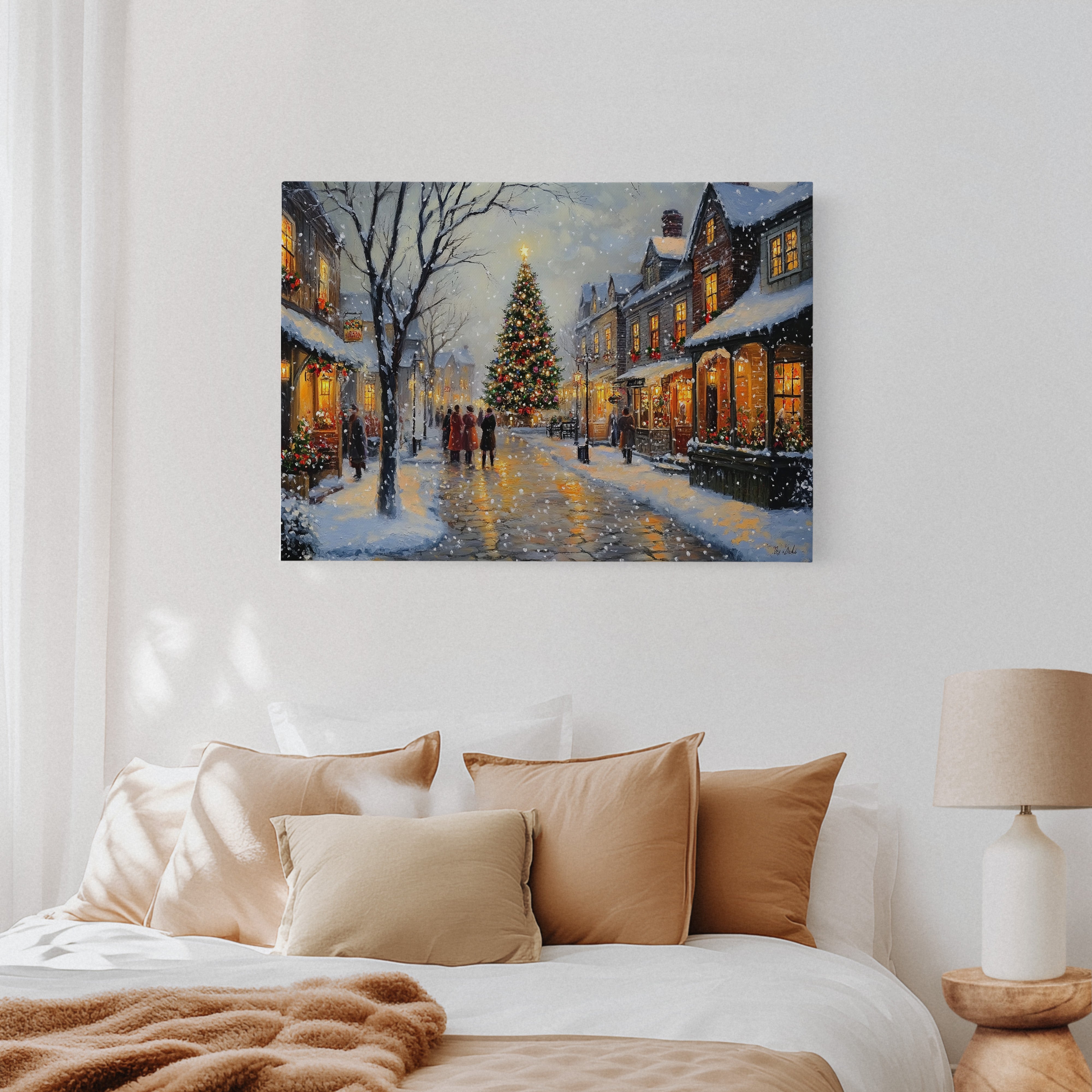 Snow Falls On Christmas Square