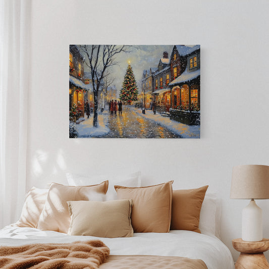 Snow Falls On Christmas Square