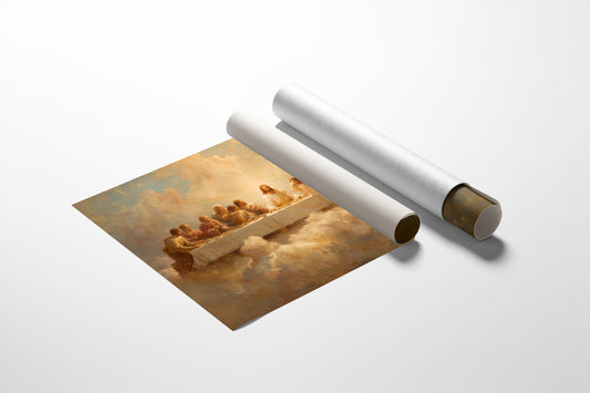 Sacred Gathering Among Golden Clouds