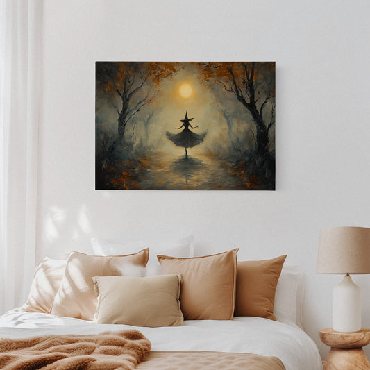 Moonlit Dance Through Autumn's Path