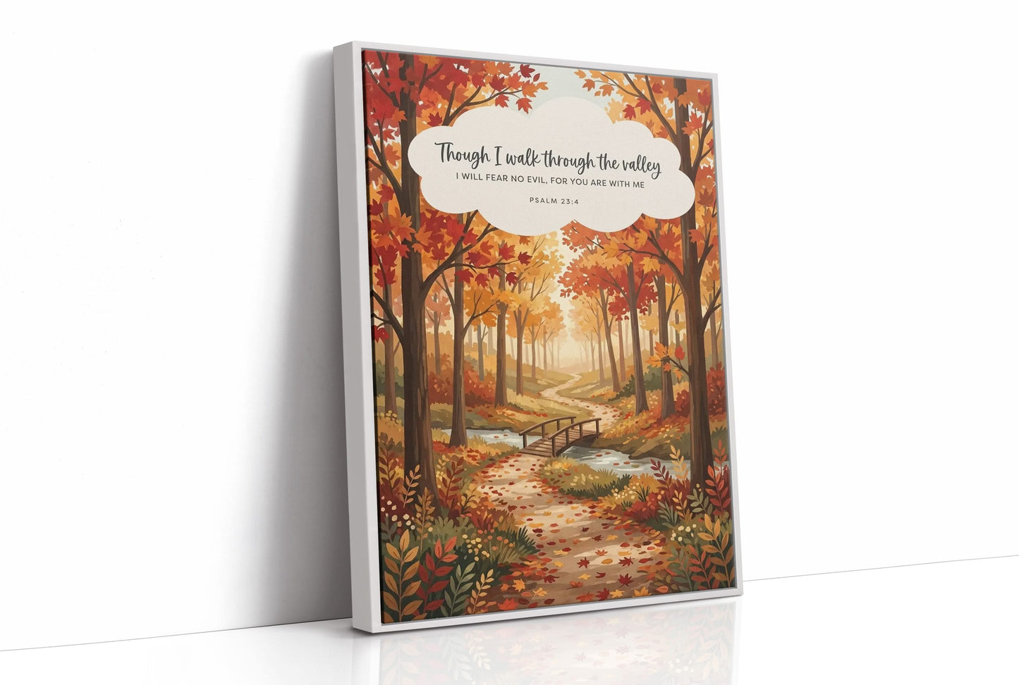 Though I Walk Through the Valley: Autumn Forest Bridge