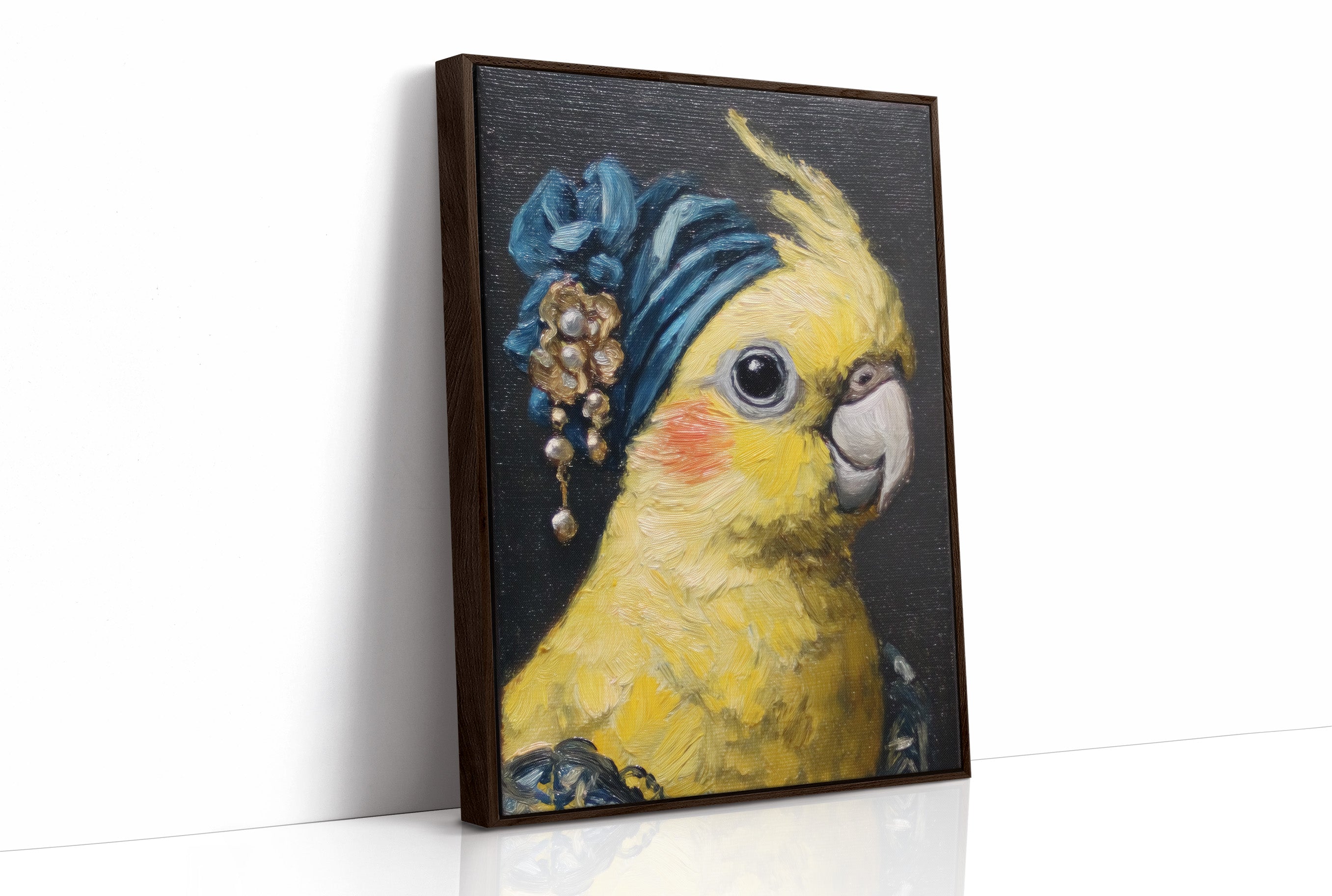 Royal Plumage: Cockatiel in Sapphire Turban