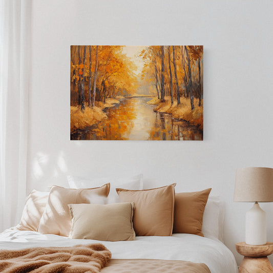 Autumn River Carries Golden Stories