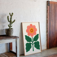 Sunny Bloom in Coral and Green