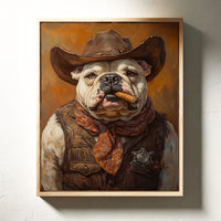 Bulldog Sheriff with a Cigar and Scowl