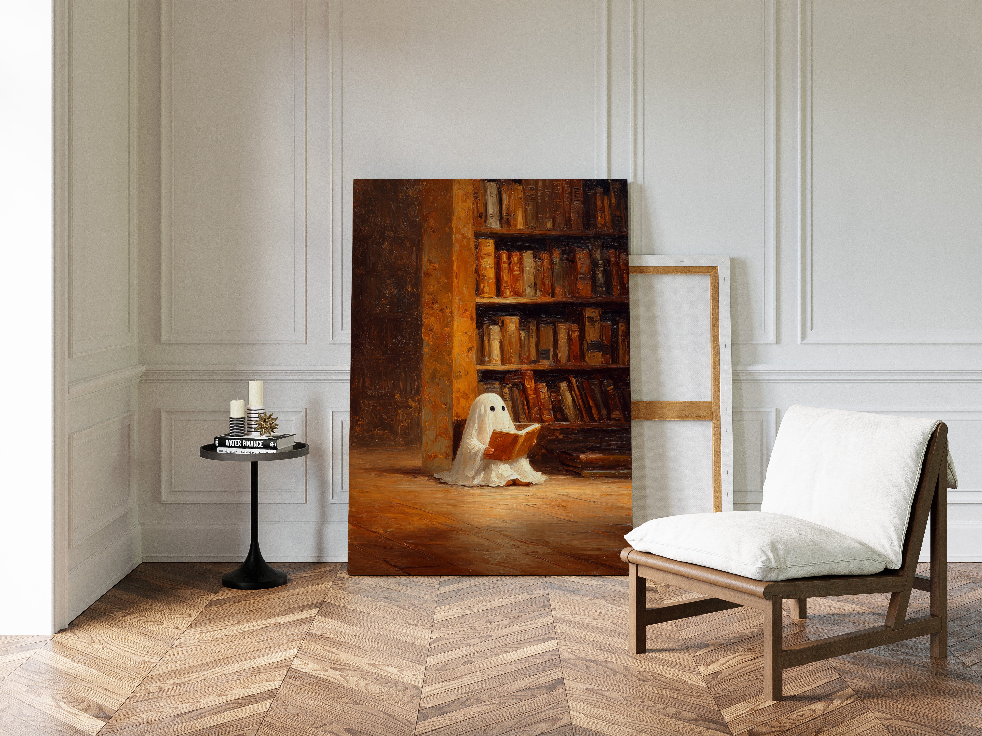 Whimsical Ghost Library Canvas Print - Enchanting Art - Gallery Canvas image 12