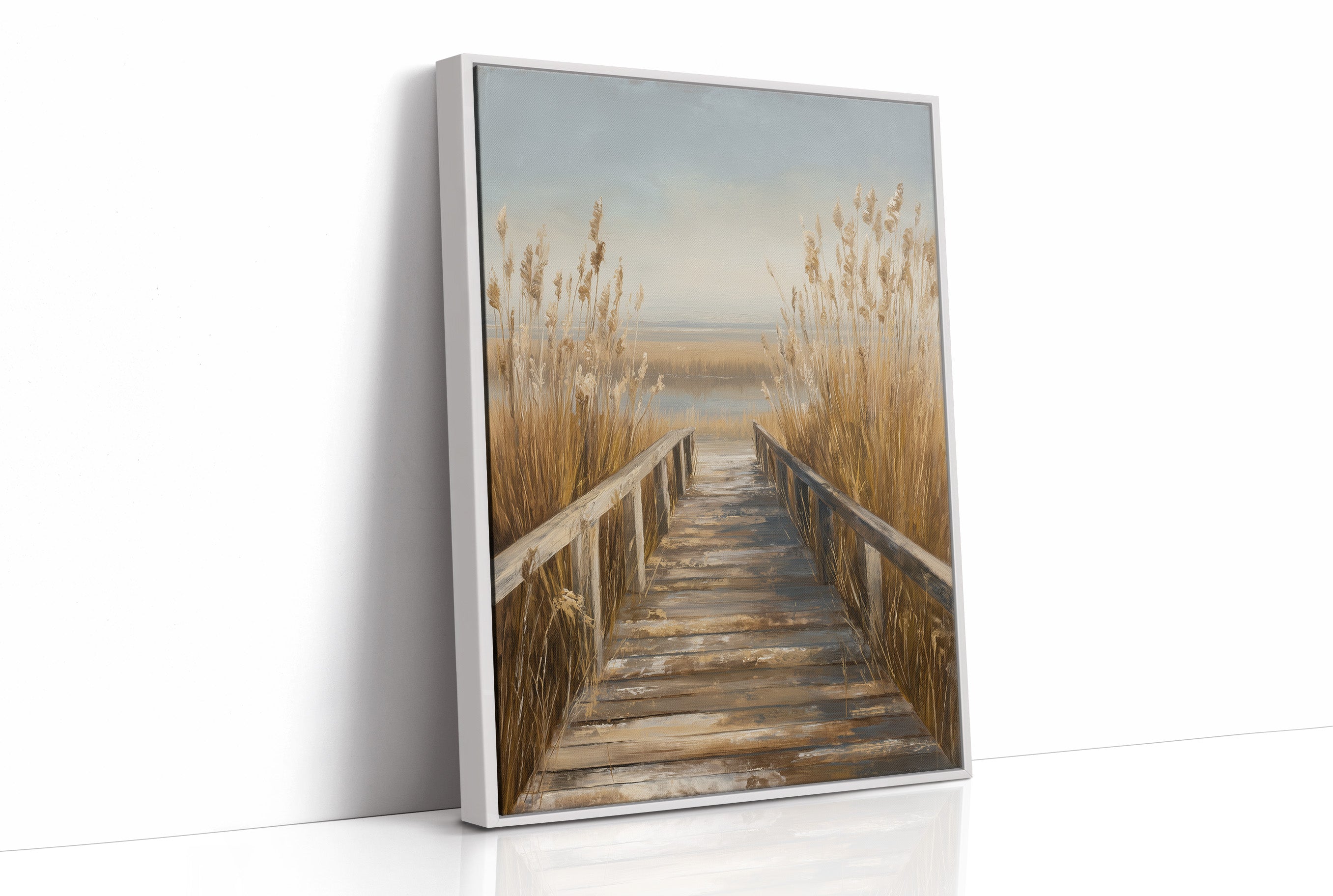 Shoreline Whispers Through Golden Reeds