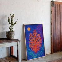 Cosmic Coral Under Moonlight