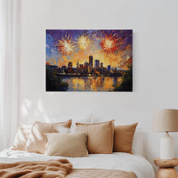 City Lights Dance With Fireworks Above