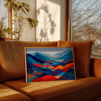 Mountain Dreams In Patchwork Blue