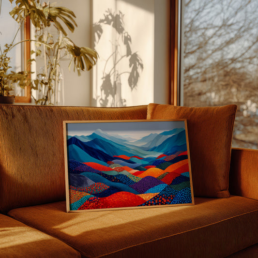 Mountain Dreams In Patchwork Blue