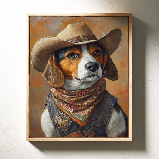 Deputy Beagle in Bandana and Hat