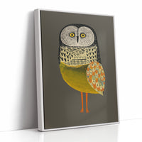 Stylized Owl with Golden Feathers