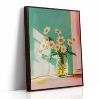 Sunlit Daisies in a Glass Jar