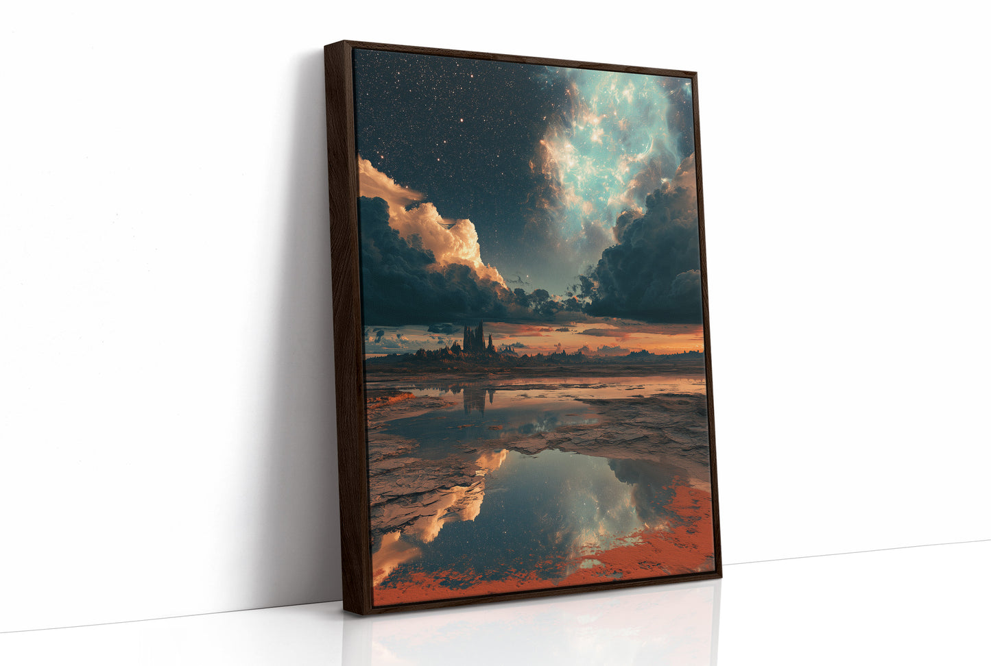 Nebula Sky Over Desert Salt Flats