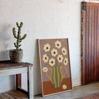 Falling Bloom in a Striped Vase
