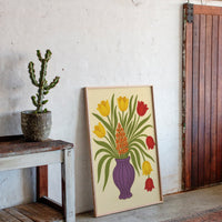Tulips in a Plum Vase