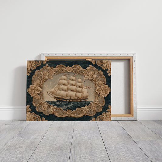 Tall Ships Through Ornate Seas