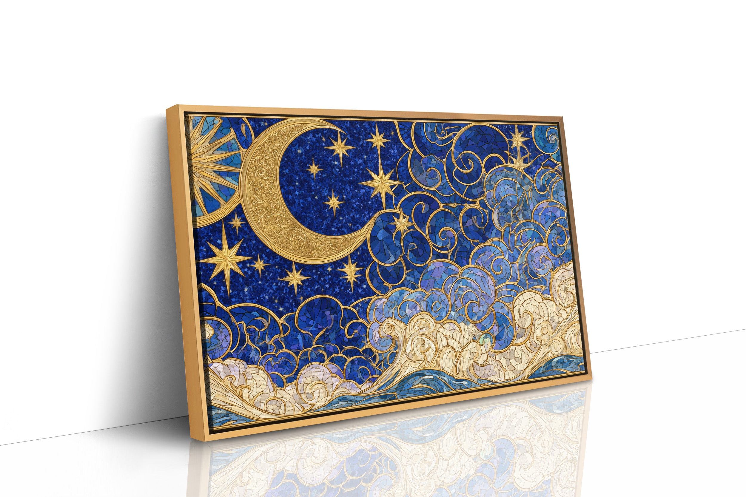 Moon and Stars, Gilded Glass