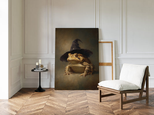 Charming Toad Witch Portrait - Whimsical Animal Art - Gallery Canvas image 11