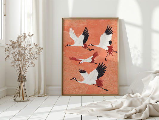Japanese Crane Wall Art – Elegant Traditional-Inspired Print