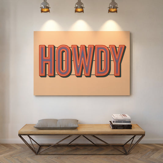 Retro HOWDY Gradient Typography