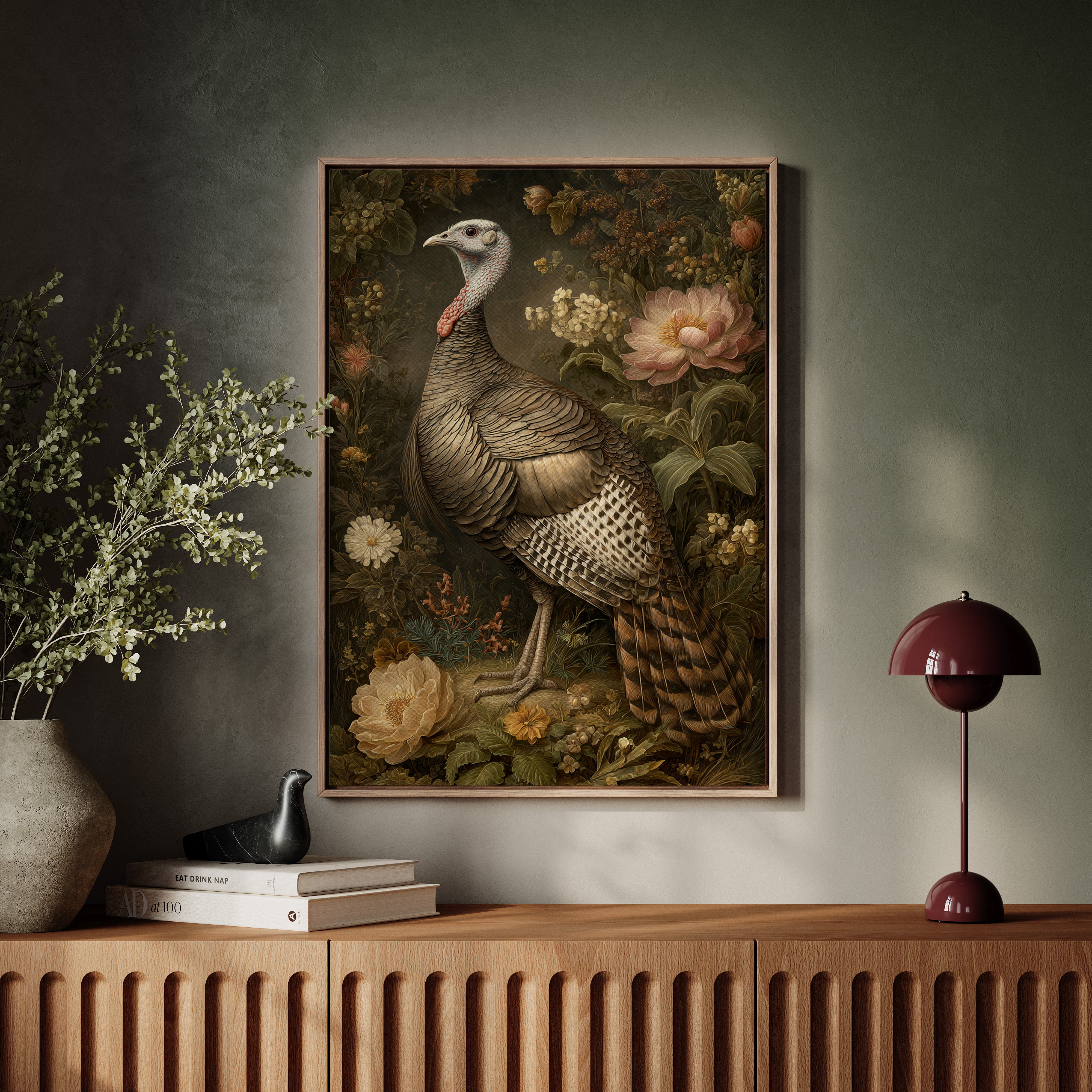 Wild Turkey Among Night Blooms