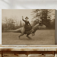 Victorian Lady Riding a Top-Hat T-Rex