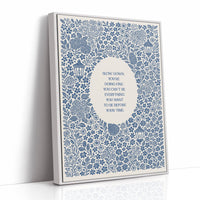 Blue Floral Lantern Quote Print – Slow Down, You’re Doing Fine