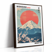 Vintage Mount Fuji – Rising Sun & Cherry Blossoms