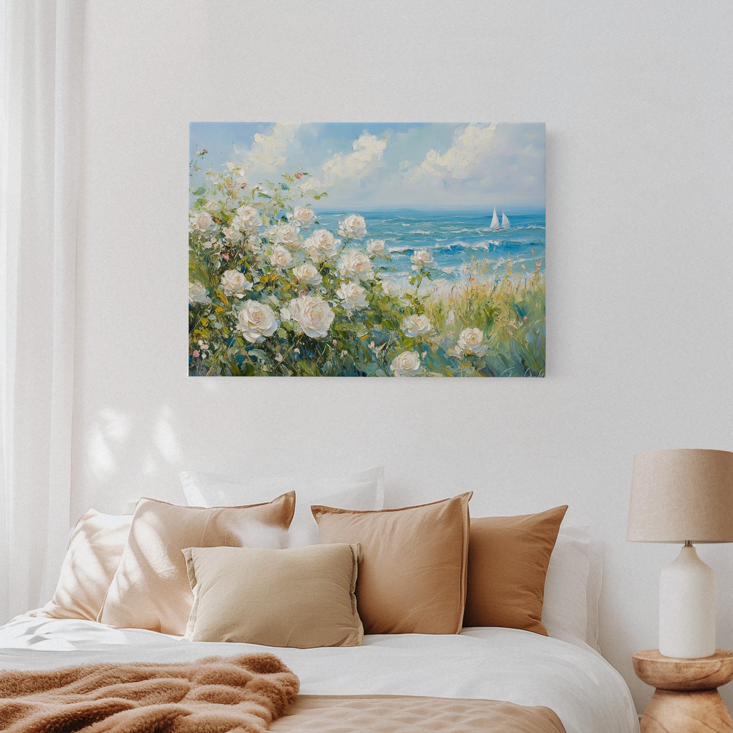 Coastal Roses Watch Sailboats Pass
