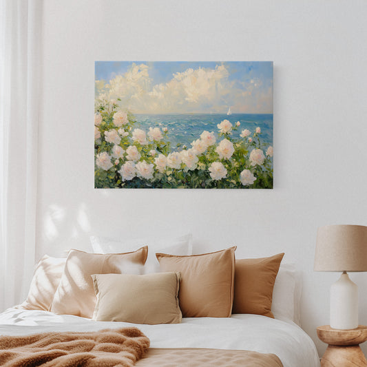 Coastal Roses Watch Distant Sails